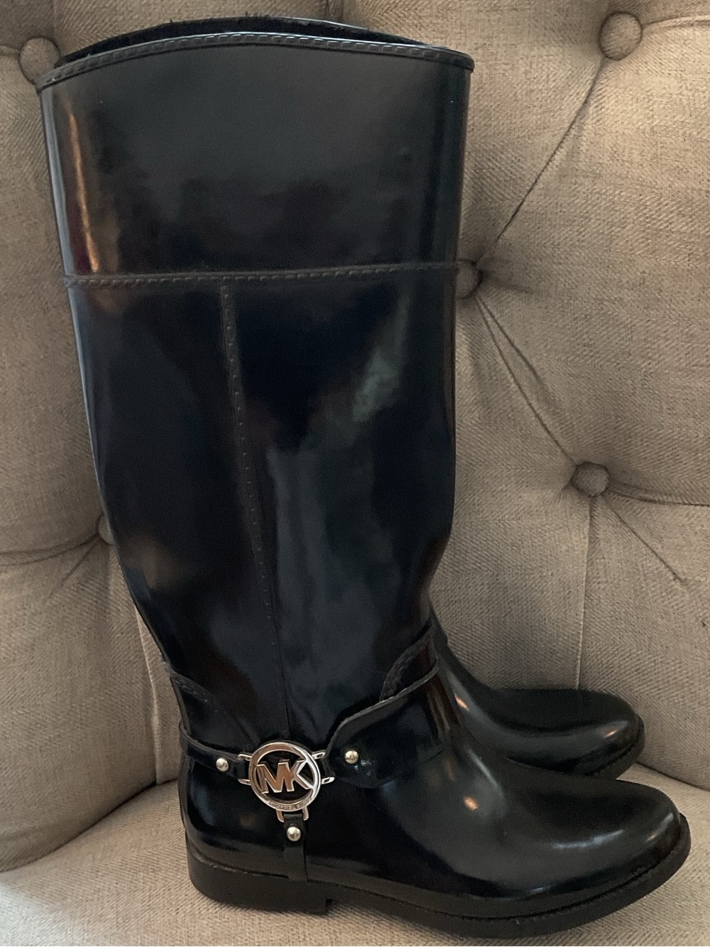 Michael Kors Black Fulton Tall Rain Boots